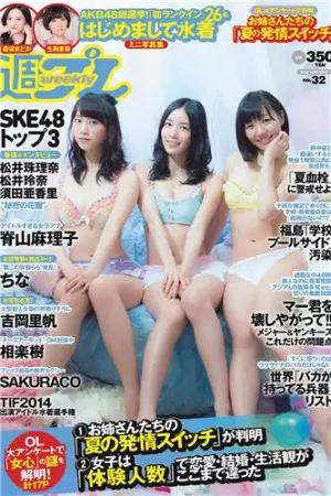 [Weekly Playboy] 2014 No.32 SKE48 相楽树 吉冈里帆 SAKURACO drop 橘 橘花凜,相楽樹,脊山麻理子,吉岡里帆