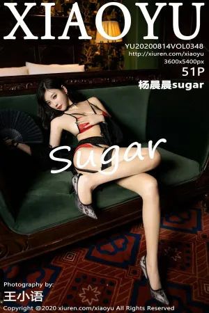 [XIAOYU]语画界 2020.08.14 VOL.348 黑丝蕾丝吊袜与猩红镂空内衣 杨晨晨sugar