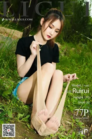 [LIGUI]丽柜 2020.10.20 黑色短袖与牛仔热裤 蕊蕊