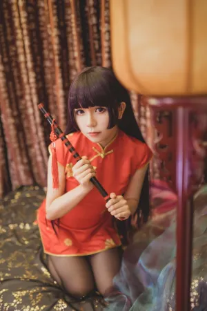 [WeiboGirl]微博红人 2020.08.23 五更琉璃 旗袍 白金Saki