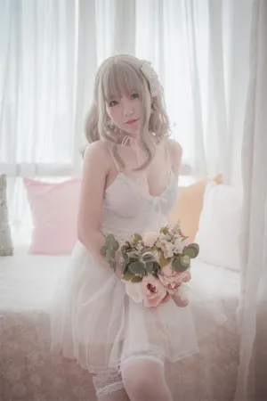 [WeiboGirl]微博红人 2020.01.27 白色丝质连衣裙 Yoko宅夏Cos