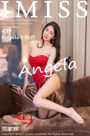 [IMiss]爱蜜社 2021.03.01 VOL.556 红色抹胸_黑丝吊袜_丝袜控 Angela小热巴