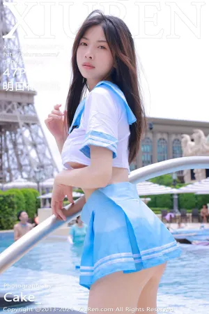 [XiuRen]秀人网 2021.08.09 No.3770 澳门旅拍_水手_泳池 明日花桃桃