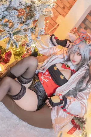 [WeiboGirl]微博红人 2021.09.02 圣诞黑丝兽耳 周叽是可爱兔兔