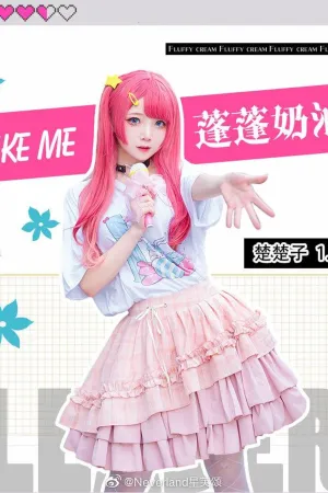 [WeiboGirl]微博红人 LOLITA小偶像打歌服 LOLITA上新夏日穿搭粉@楚楚子紫@鹤祈 楚楚子w