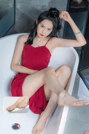 [Kelagirls]克拉女神 2022.09.17 红裙裸足 芊芊