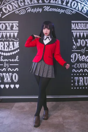 Coser美女叫我千寻大人蛇喰梦子主题性感红色学生制服配超薄黑丝 叫我千寻大人