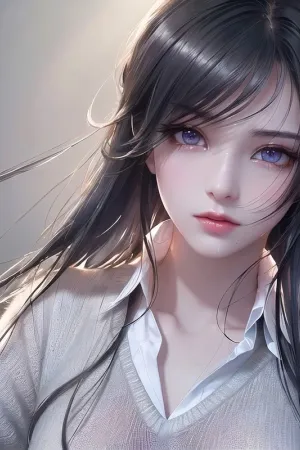 [AIBeauty]爱美女 No.001 AI美女 白色针织毛衣 AI美女