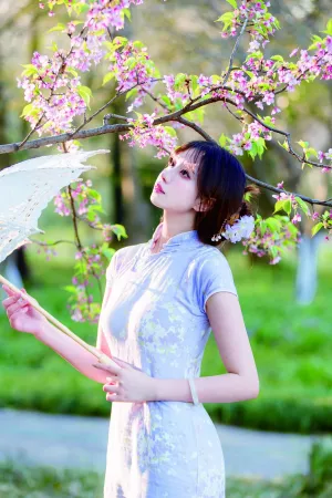 樱桃花丛中 花色旗袍 旗袍 念雪ww