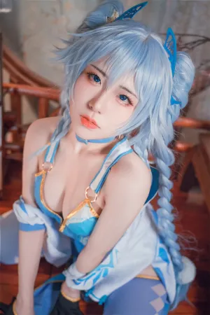 [Cosplay]角色扮演 蓝色旗袍服饰 少女前线 翠雀媚 虎森森