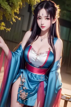 [AIBeauty]爱美女 No.042 蓝色 吊带短裙 美少女 迷人写真 柳梦璃 AI美女