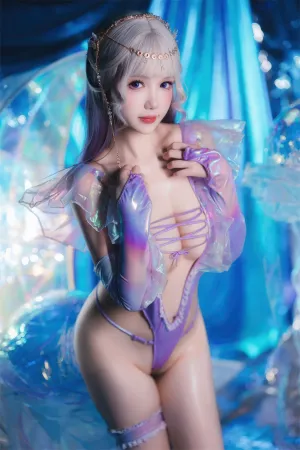 [Cosplay]角色扮演 紫色 连体泳衣 水母镭射泳衣 雪晴Astra