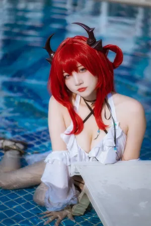 [Cosplay]角色扮演 泳池 黑色泳衣 史尔特尔泳装 二佐Nisa