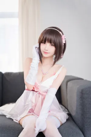 [Cosplay]角色扮演 白色 薄纱短裙 白丝袜 加藤惠 Shika小鹿鹿