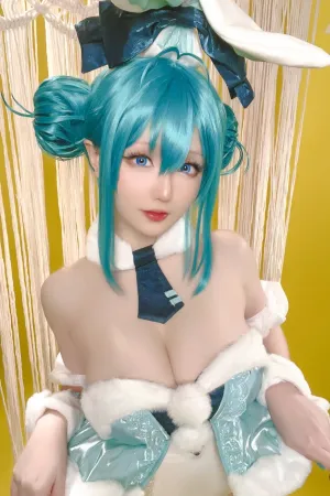 [Cosplay]角色扮演 兔女郎装扮 白色连体衣 初音未来 星之迟迟