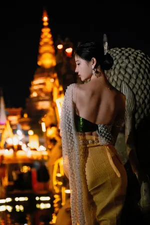 [FuLi]米友福利 泰式抹胸内衣 黄色长裙 半脱 玉兔公主 年年Nnian