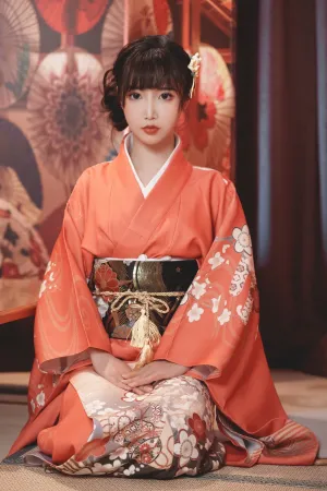 [Cosplay]角色扮演 性感和服 半撩 露白丝吊袜 和服内景 面饼仙儿