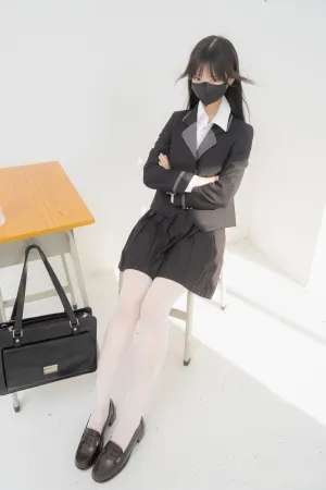 [FuLi]米友福利 黑色JK制服 超薄 无内白丝 见希职员 紧急企划