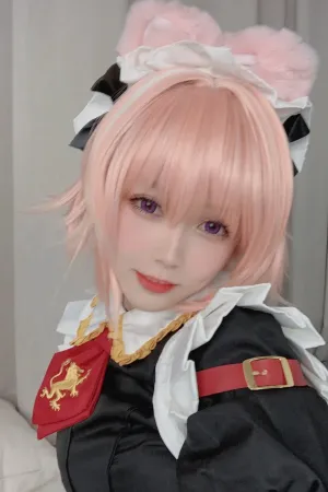 [Cosplay]角色扮演 户外 黑白女仆装 黑丝吊袜 阿福女仆 你的负卿