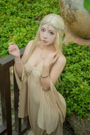 [Cosplay]角色扮演 户外泳池 薄纱长裙 半脱 绿野之森 yuuhui玉汇