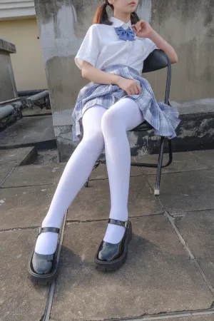 [WeiboGirl]微博红人 户外天台 性感JK制服 超薄白丝 团月下005小夜 森萝财团