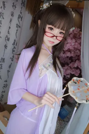 [FuLi]米友福利 紫色 古装薄纱服饰 白色丁字裤 古典样式 软妹摇摇乐