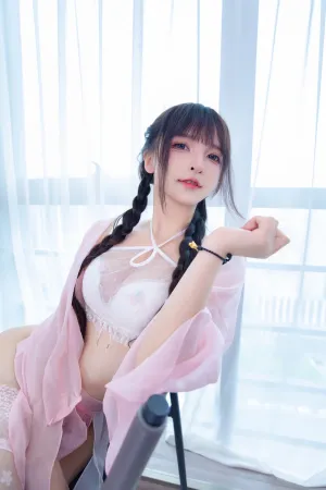 [FuLi]米友福利 粉色薄纱上衣 白色内衣 白丝袜 桃花潭水 神楽坂真冬