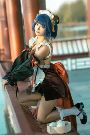 [Cosplay]角色扮演 香菱+女仆 蠢沫沫