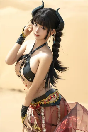 [Cosplay]角色扮演 薄纱长裙 沙漠魅魔 蠢沫沫