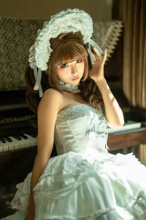 [Cosplay]角色扮演 连衣短裙 白色腿袜 公主裙 蠢沫沫