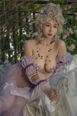 [Cosplay]角色扮演 奶桃 睡美人 紫色长纱 公主裙 假发 春风 云溪溪