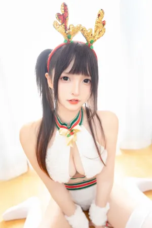 [Cosplay]角色扮演 小鹿装扮 白色内衣 白丝袜 纯白祈愿 神楽坂真冬