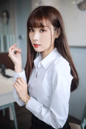 [FuLi]米友福利 蓝色衬衫 OL女郎 泥泥汝