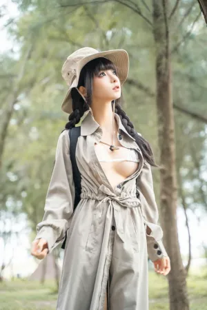 [Cosplay]角色扮演 浅色外衣 白色三点式内衣 露营 蠢沫沫