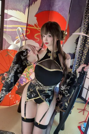 [FuLi]米友福利 性感黑色旗袍服饰 Astra金枝玉叶 雪晴Astra