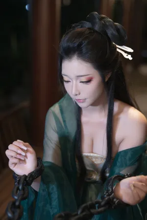 [Cosplay]角色扮演 墨绿色 薄纱 柳如烟 终章 yuuhui玉汇