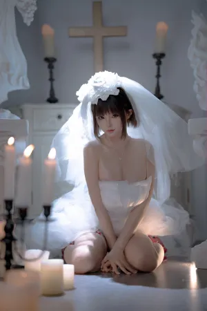 [Cosplay]角色扮演 红色 高跟 皮质内衣 白色婚纱 婚 蠢沫沫