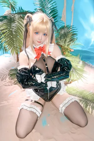 [Cosplay]角色扮演 黑色  皮质 高叉 连体衣 玛丽萝丝 星之迟迟