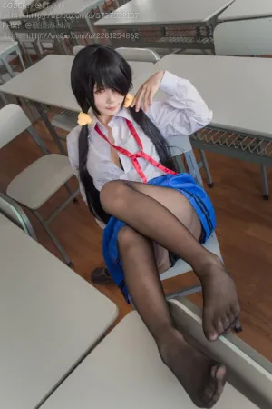 [Cosplay]角色扮演 制服 黑丝 白金Saki