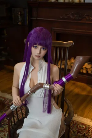 [Cosplay]角色扮演 白色 真空礼裙 葬送的芙莉莲 桜井宁宁