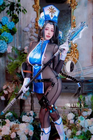 [FuLi]米友福利 超薄 连体 黑丝 白色 腿袜 Maiden_Ice_Rose Byoru