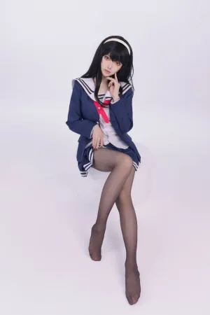 [Cosplay]角色扮演 JK 黑丝 路人女主的养成方法 霞之丘诗羽 炭烤莉莉黑