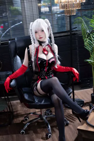 [FuLi]米友福利 黑色 高叉连体衣 黑色丝袜 白发护士 清水由乃