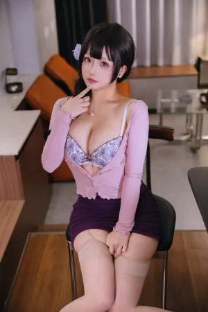 [FuLi]米友福利 紫色薄纱裙 性感内衣 超薄肉丝 小妈 日奈娇