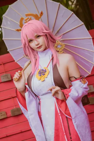 [Cosplay]角色扮演 原神 八重神子 前羽_rr