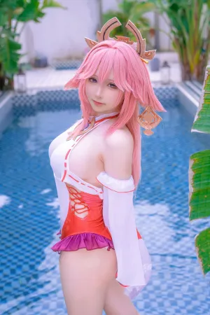 [Cosplay]角色扮演 八重神子泳装 樱梨梨