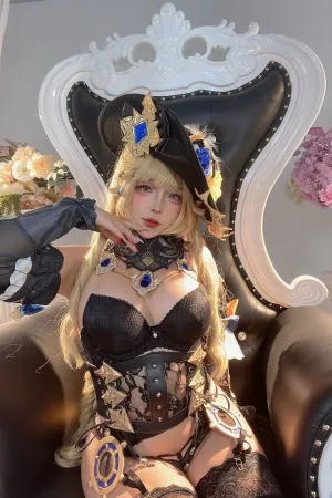 [Cosplay]角色扮演 原神 Genshin_Impact 娜维娅 Navia Sayo_Momo