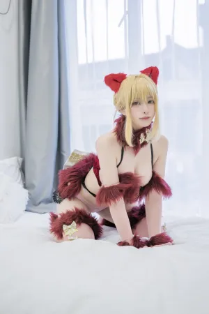 [Cosplay]角色扮演 FGO 尼禄+玛修 樱岛嗷一