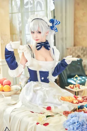 [Cosplay]角色扮演 碧蓝航线 大小双人 贝尔法斯特 源纱希喵喵喵,犹大Yuta