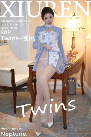[XiuRen]秀人网 2025.11.26 No.11033 Twins 桃桃 蓝色 连衣裙 白色 丝袜 Twins-桃桃